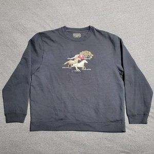 Bit & Bridle Horse Farm Embroidered Black Sweatershirt - Women's XL - Vintage